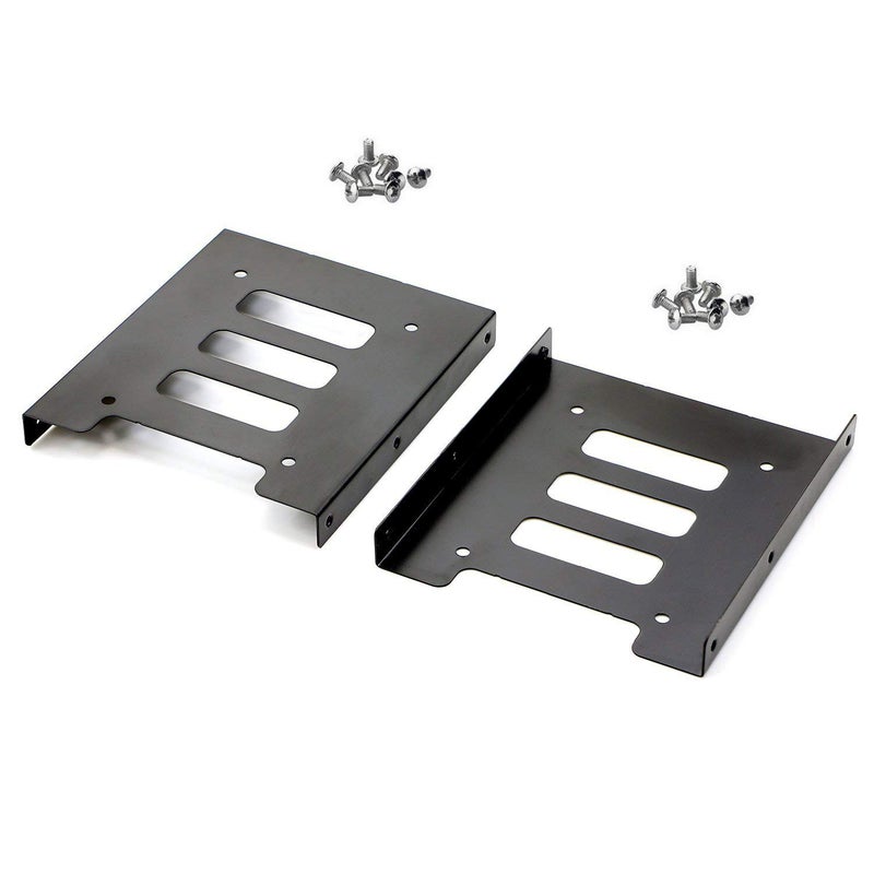 PASOW 2 Pack 2.5" to 3.5" SSD HDD Hard Disk Drive Bays Holder Metal Mounting Bracket Adapter for PC (Bracket) - Image 1
